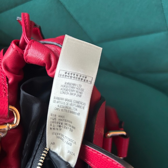 Burberry Leather Crossbody Shoulder Bag Red - Picture 8 of 13